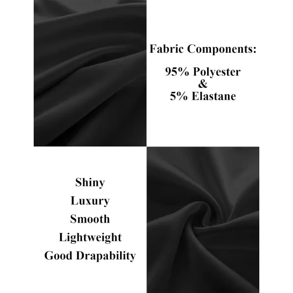 PJ PAUL JONES Men's Shiny Satin Dress Shirts Long Sleeve Button Down Silk Shirt with Bow Tie
