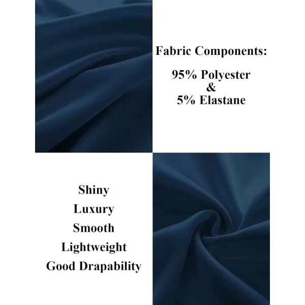 PJ PAUL JONES Men's Shiny Satin Dress Shirts Long Sleeve Button Down Silk Shirt with Bow Tie