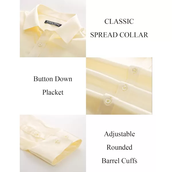 PJ PAUL JONES Men's Shiny Satin Dress Shirts Long Sleeve Button Down Silk Shirt with Bow Tie