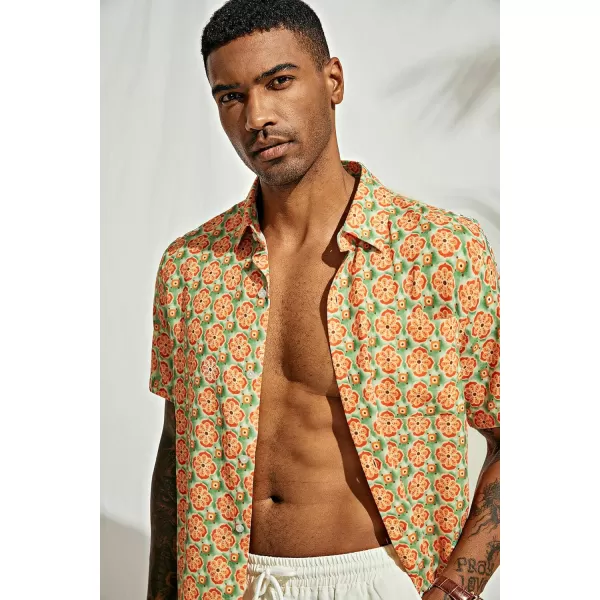 PJ PAUL JONES Mens Shirt Short Sleeve Button Down Tropical Shirts Casual Summer Beach Shirt with Chest Pocket