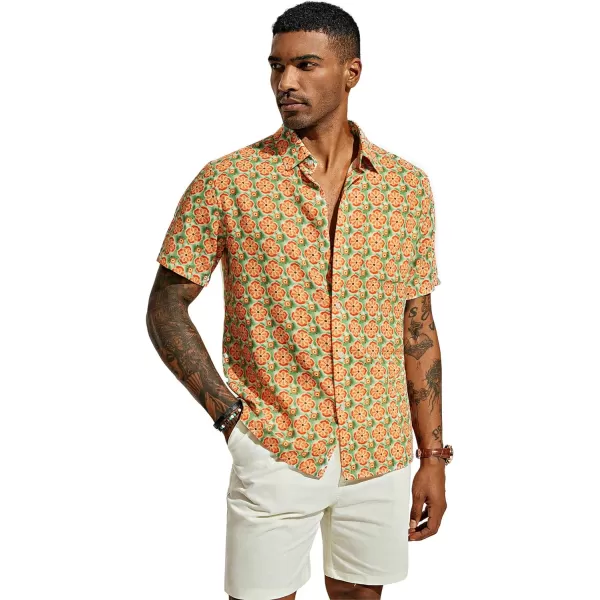 PJ PAUL JONES Mens Shirt Short Sleeve Button Down Tropical Shirts Casual Summer Beach Shirt with Chest Pocket