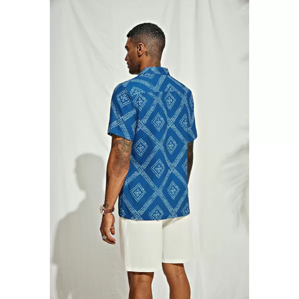 PJ PAUL JONES Mens Shirt Short Sleeve Button Down Tropical Shirts Casual Summer Beach Shirt with Chest Pocket