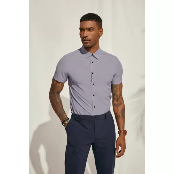 PJ PAUL JONES Mens Short Sleeve Button Down Shirts Wrinkle Free Stretch Dress Shirts for Men Casual Formal Shirt