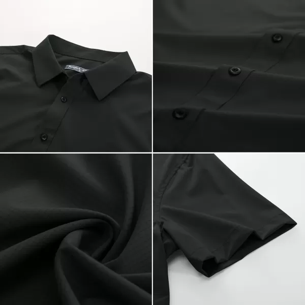 PJ PAUL JONES Mens Short Sleeve Button Down Shirts Wrinkle Free Stretch Dress Shirts for Men Casual Formal Shirt