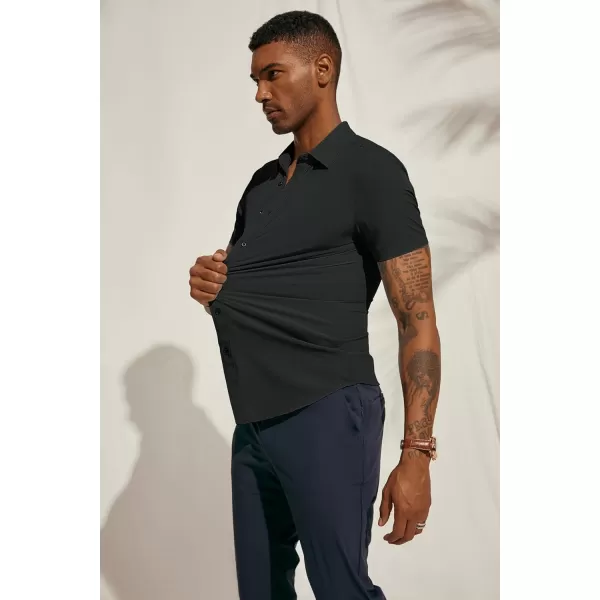 PJ PAUL JONES Mens Short Sleeve Button Down Shirts Wrinkle Free Stretch Dress Shirts for Men Casual Formal Shirt