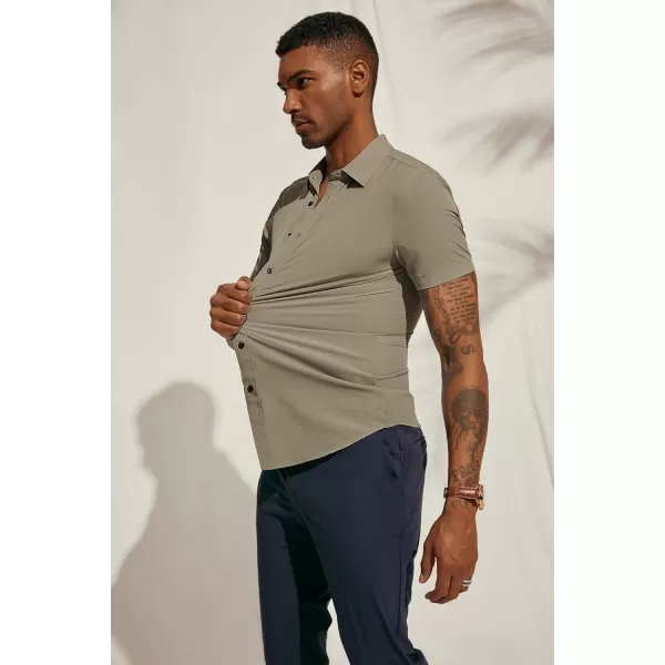 PJ PAUL JONES Mens Short Sleeve Button Down Shirts Wrinkle Free Stretch Dress Shirts for Men Casual Formal Shirt