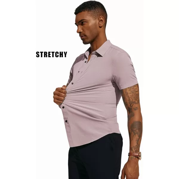 PJ PAUL JONES Mens Short Sleeve Button Down Shirts Wrinkle Free Stretch Dress Shirts for Men Casual Formal Shirt