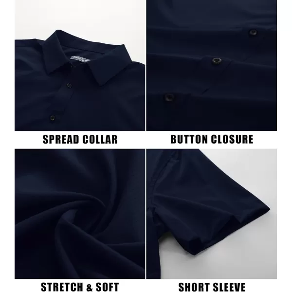 PJ PAUL JONES Mens Short Sleeve Button Down Shirts Wrinkle Free Stretch Dress Shirts for Men Casual Formal Shirt