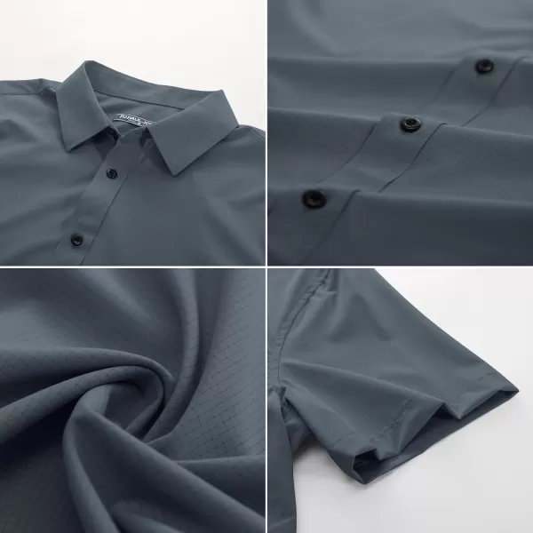 PJ PAUL JONES Mens Short Sleeve Button Down Shirts Wrinkle Free Stretch Dress Shirts for Men Casual Formal Shirt