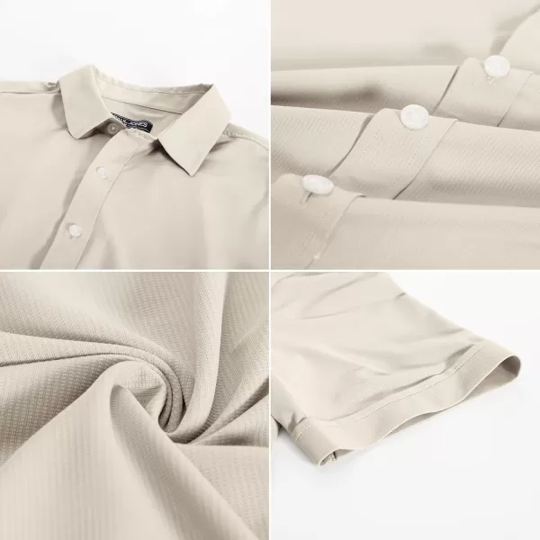 PJ PAUL JONES Mens Short Sleeve Casual Button Down Shirts 4-Way Stretch Travel Dress Shirt