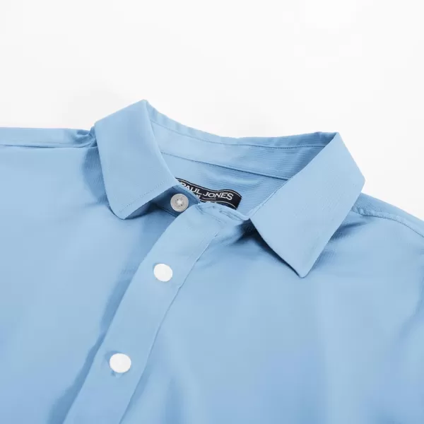PJ PAUL JONES Mens Short Sleeve Casual Button Down Shirts 4-Way Stretch Travel Dress Shirt