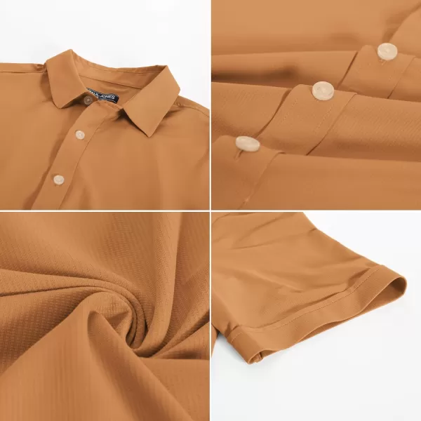 PJ PAUL JONES Mens Short Sleeve Casual Button Down Shirts 4-Way Stretch Travel Dress Shirt