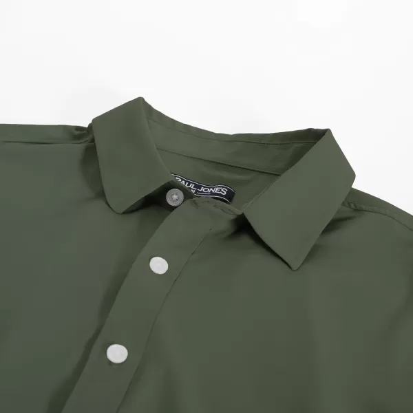 PJ PAUL JONES Mens Short Sleeve Casual Button Down Shirts 4-Way Stretch Travel Dress Shirt