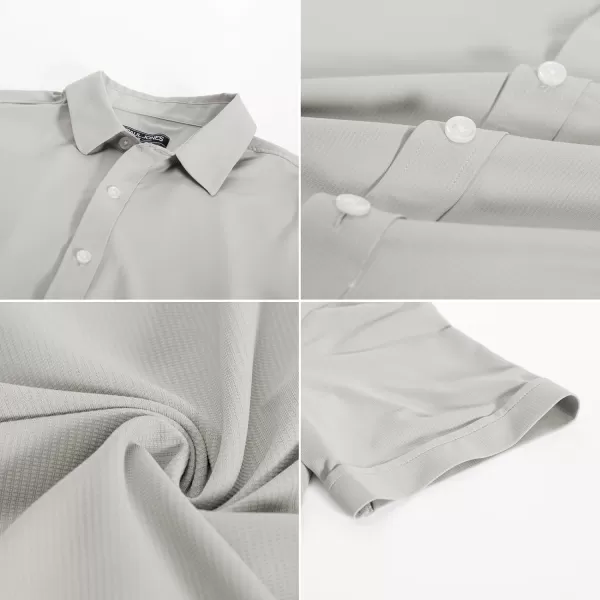 PJ PAUL JONES Mens Short Sleeve Casual Button Down Shirts 4-Way Stretch Travel Dress Shirt