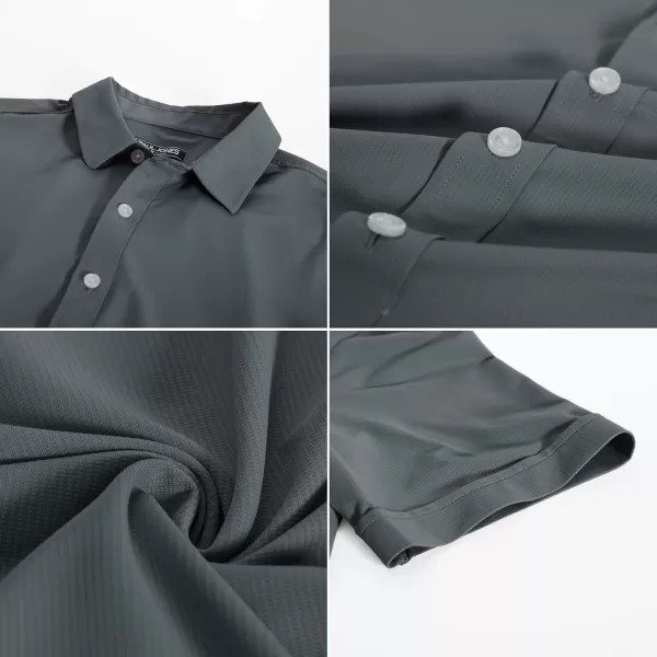 PJ PAUL JONES Mens Short Sleeve Casual Button Down Shirts 4-Way Stretch Travel Dress Shirt