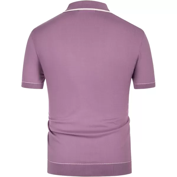 PJ PAUL JONES Men's Short Sleeve Knit Polo Shirt Vintage Button Down Golf Polo