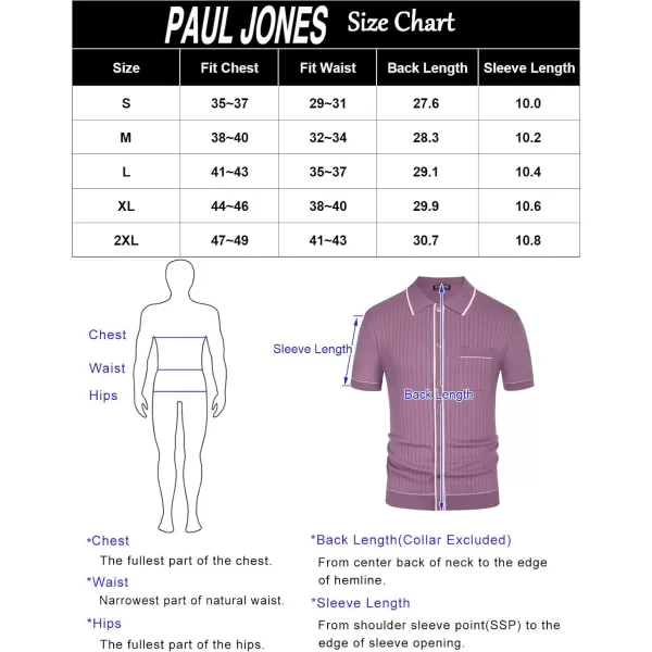 PJ PAUL JONES Men's Short Sleeve Knit Polo Shirt Vintage Button Down Golf Polo