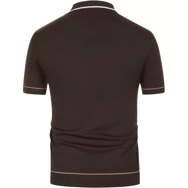 PJ PAUL JONES Men's Short Sleeve Knit Polo Shirt Vintage Button Down Golf Polo