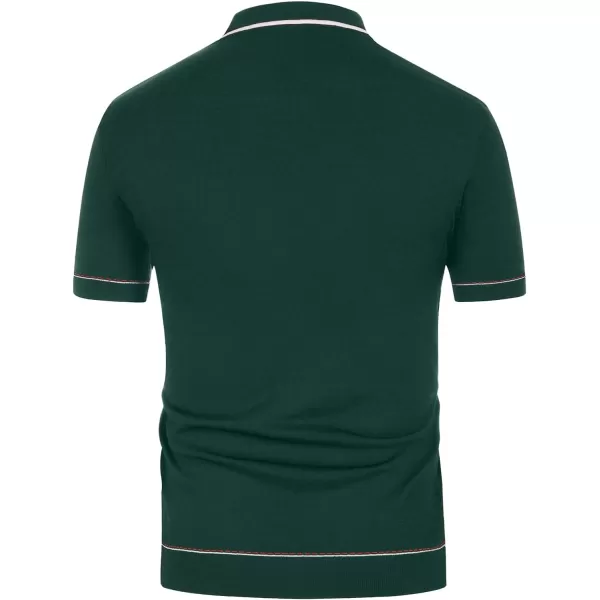PJ PAUL JONES Men's Short Sleeve Knit Polo Shirt Vintage Button Down Golf Polo