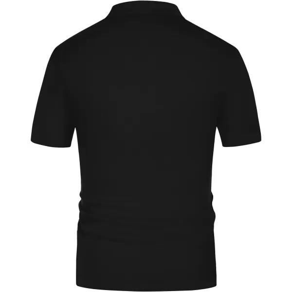 PJ PAUL JONES Mens Short Sleeve Textured Knit Shirt Breathable Button Down Polo Shirt