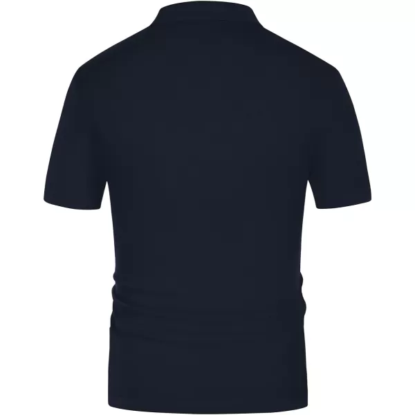 PJ PAUL JONES Mens Short Sleeve Textured Knit Shirt Breathable Button Down Polo Shirt