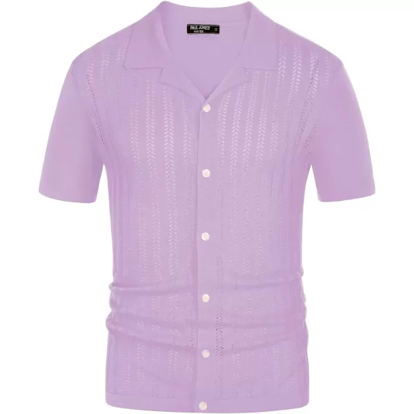 PJ PAUL JONES Mens Short Sleeve Textured Knit Shirt Breathable Button Down Polo Shirt