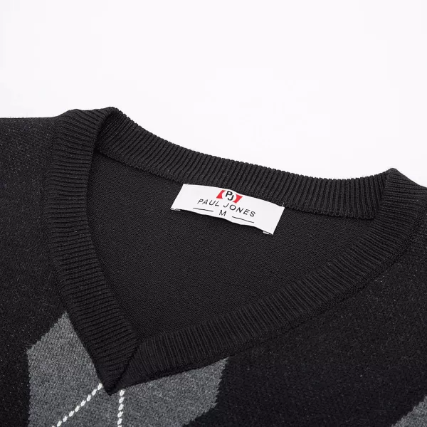 PJ PAUL JONES Men's Soft Argyle Sweater Vest Slim Fit V-Neck Knitted Pullover Vest