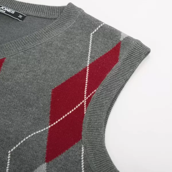 PJ PAUL JONES Men's Soft Argyle Sweater Vest Slim Fit V-Neck Knitted Pullover Vest