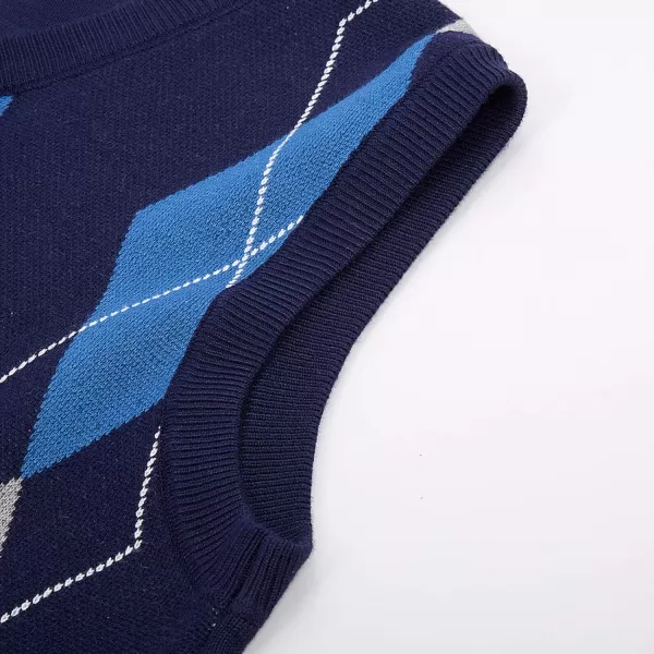 PJ PAUL JONES Men's Soft Argyle Sweater Vest Slim Fit V-Neck Knitted Pullover Vest
