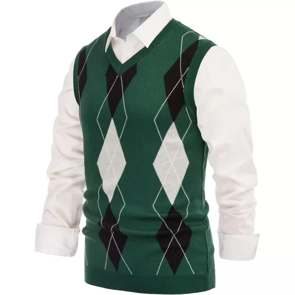 PJ PAUL JONES Men's Soft Argyle Sweater Vest Slim Fit V-Neck Knitted Pullover Vest
