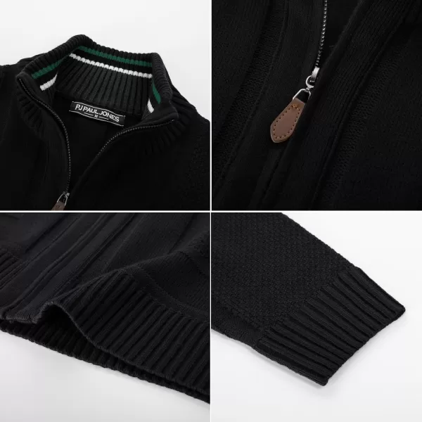 PJ PAUL JONES Mens Stand Collar Full Zip Cardigan Sweater Vintage Geometric Sweaters