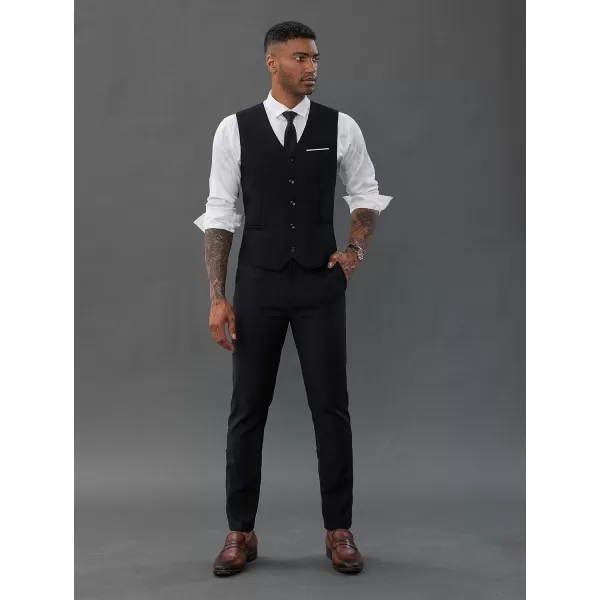PJ PAUL JONES Mens Suit Vest Casual Business Waistcoat Formal Dress Vest for Wedding
