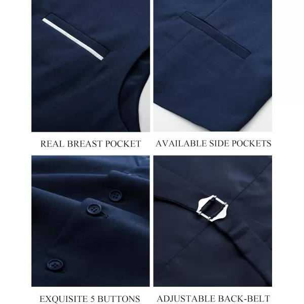 PJ PAUL JONES Mens Suit Vest Casual Business Waistcoat Formal Dress Vest for Wedding