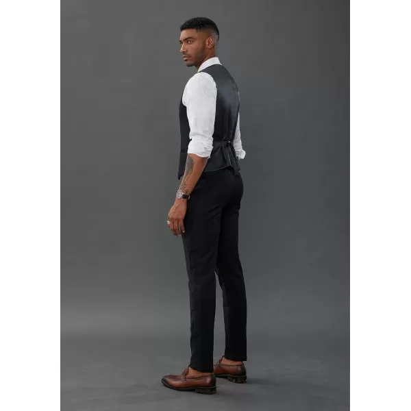 PJ PAUL JONES Mens Suit Vest Casual Business Waistcoat Formal Dress Vest for Wedding