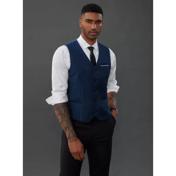 PJ PAUL JONES Mens Suit Vest Casual Business Waistcoat Formal Dress Vest for Wedding