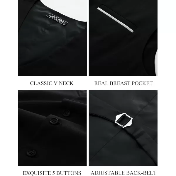 PJ PAUL JONES Mens Suit Vest Casual Business Waistcoat Formal Dress Vest for Wedding
