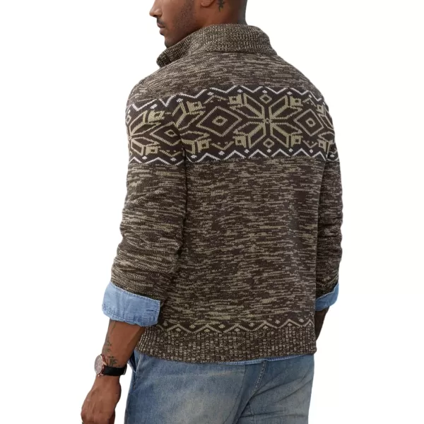 PJ PAUL JONES Men's Sweater Mock Neck Sweater Quarter Zip Ugly Christmas Sweater