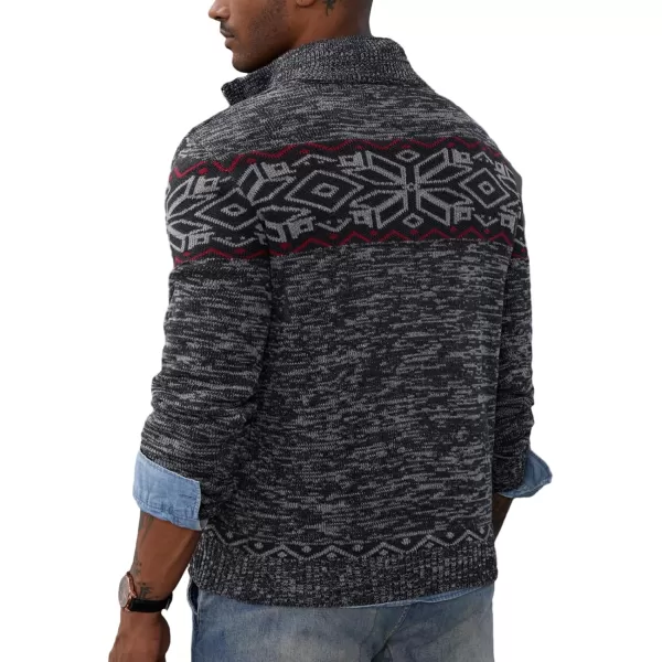 PJ PAUL JONES Men's Sweater Mock Neck Sweater Quarter Zip Ugly Christmas Sweater