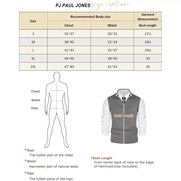 PJ PAUL JONES Mens Sweater Vest Quarter Zip Stand Collar Knitted Sweater Vests Sleeveless Pullover Knitwear