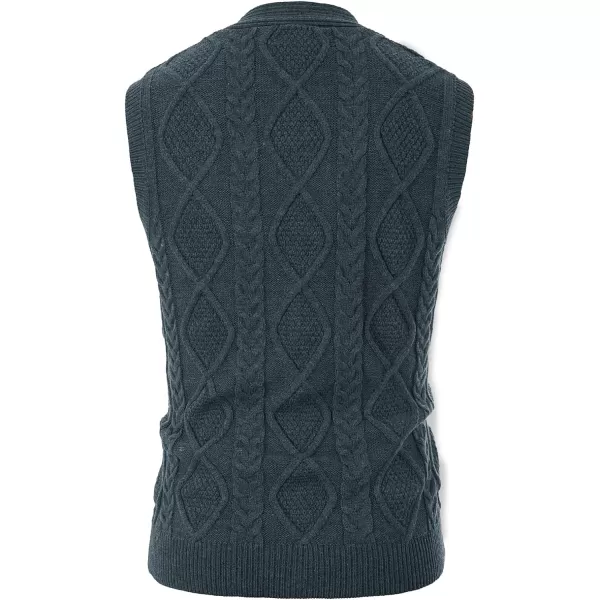 PJ PAUL JONES Men's Sweater Vest V-Neck Sleeveless Cable Knitted Cardigan Vest