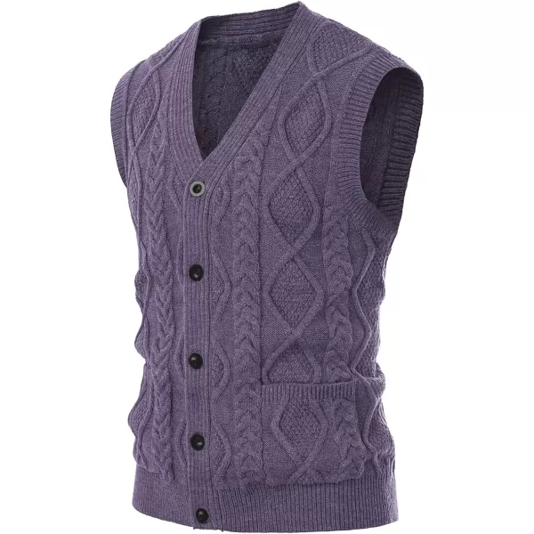 PJ PAUL JONES Men's Sweater Vest V-Neck Sleeveless Cable Knitted Cardigan Vest