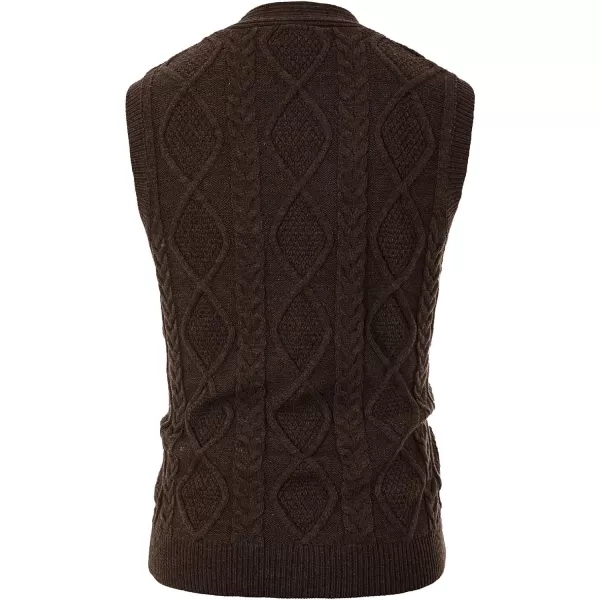 PJ PAUL JONES Men's Sweater Vest V-Neck Sleeveless Cable Knitted Cardigan Vest