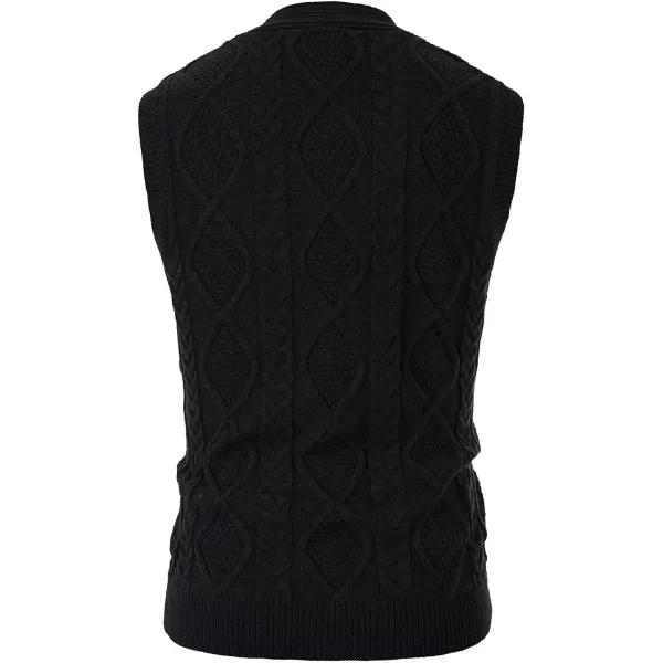PJ PAUL JONES Men's Sweater Vest V-Neck Sleeveless Cable Knitted Cardigan Vest