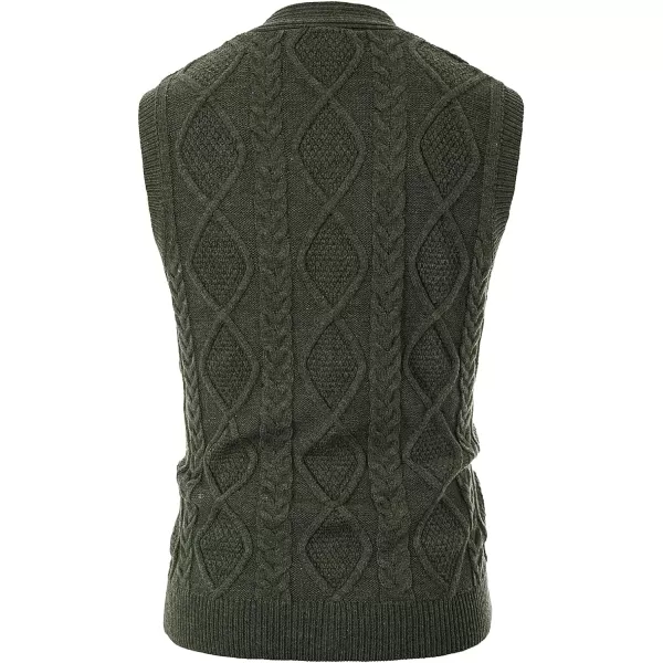 PJ PAUL JONES Men's Sweater Vest V-Neck Sleeveless Cable Knitted Cardigan Vest