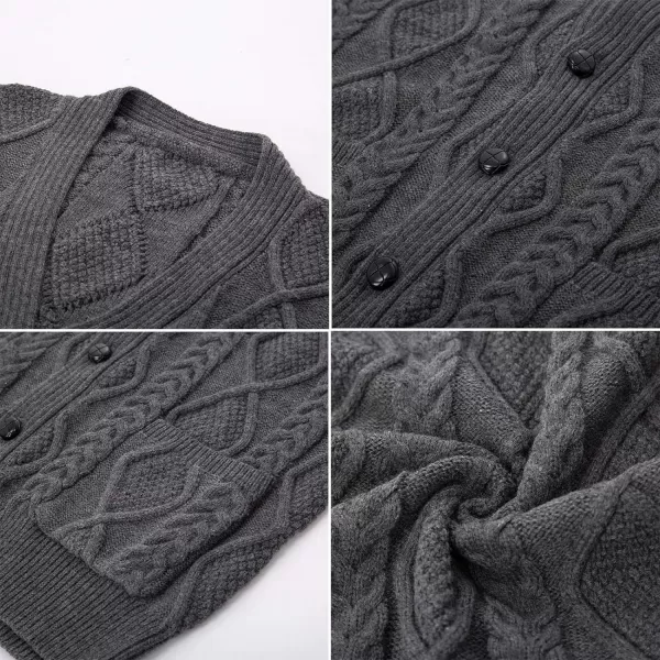 PJ PAUL JONES Men's Sweater Vest V-Neck Sleeveless Cable Knitted Cardigan Vest