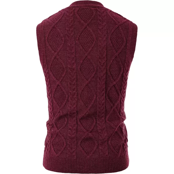 PJ PAUL JONES Men's Sweater Vest V-Neck Sleeveless Cable Knitted Cardigan Vest