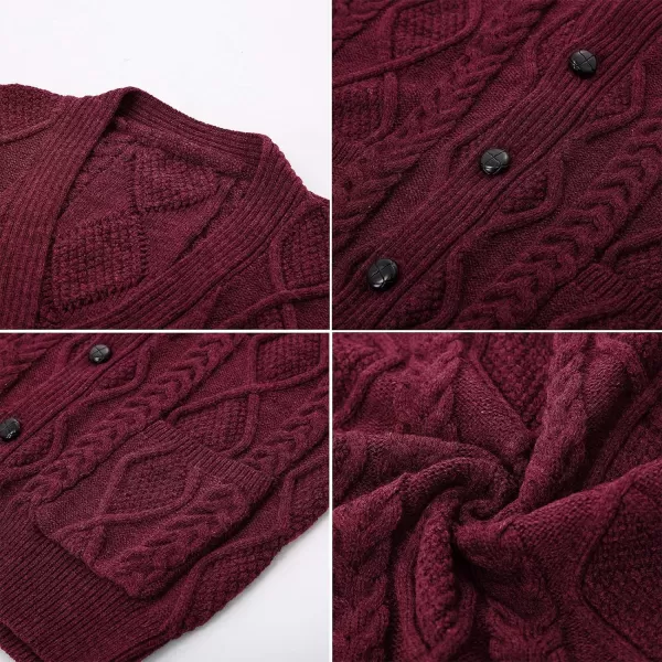 PJ PAUL JONES Men's Sweater Vest V-Neck Sleeveless Cable Knitted Cardigan Vest
