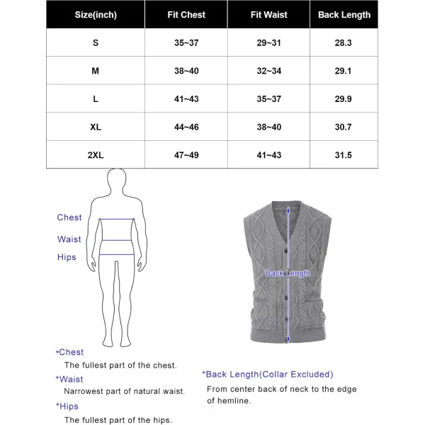 PJ PAUL JONES Men's Sweater Vest V-Neck Sleeveless Cable Knitted Cardigan Vest