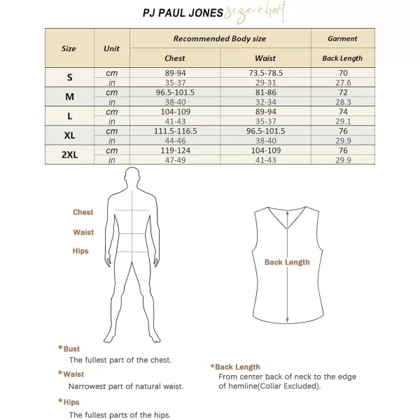PJ PAUL JONES Mens Sweater Vest Wool Blended Knitted Vest Sweaters V-Neck Sleeveless Pullover Vests