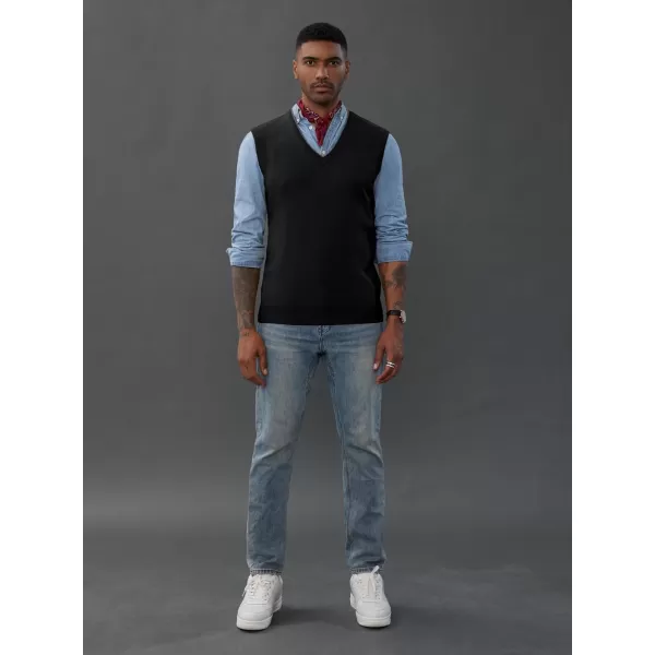 PJ PAUL JONES Mens Sweater Vest Wool Blended Knitted Vest Sweaters V-Neck Sleeveless Pullover Vests